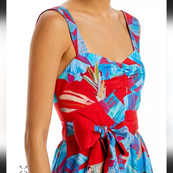 NWOT FARM RIO SWEET JUNGLE COTTON MIDI DRESS. SZ:M - Picture 3 of 13